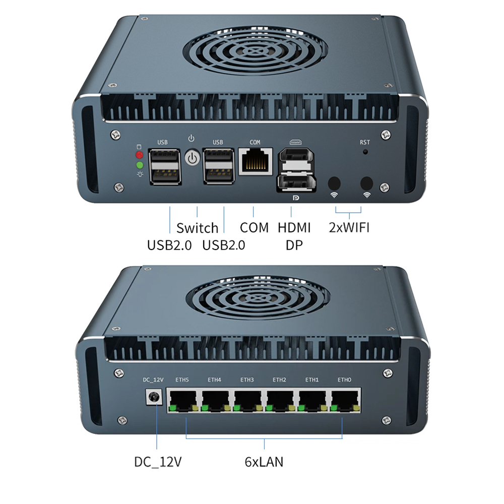 Fan Mini PC 6*i226-V 2.5G LAN  - Ddr5 64Gb ulasan dan harga