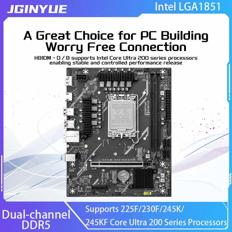 JGINYUE H810 Motherboard Intel - Ddr5 64Gb ulasan dan harga