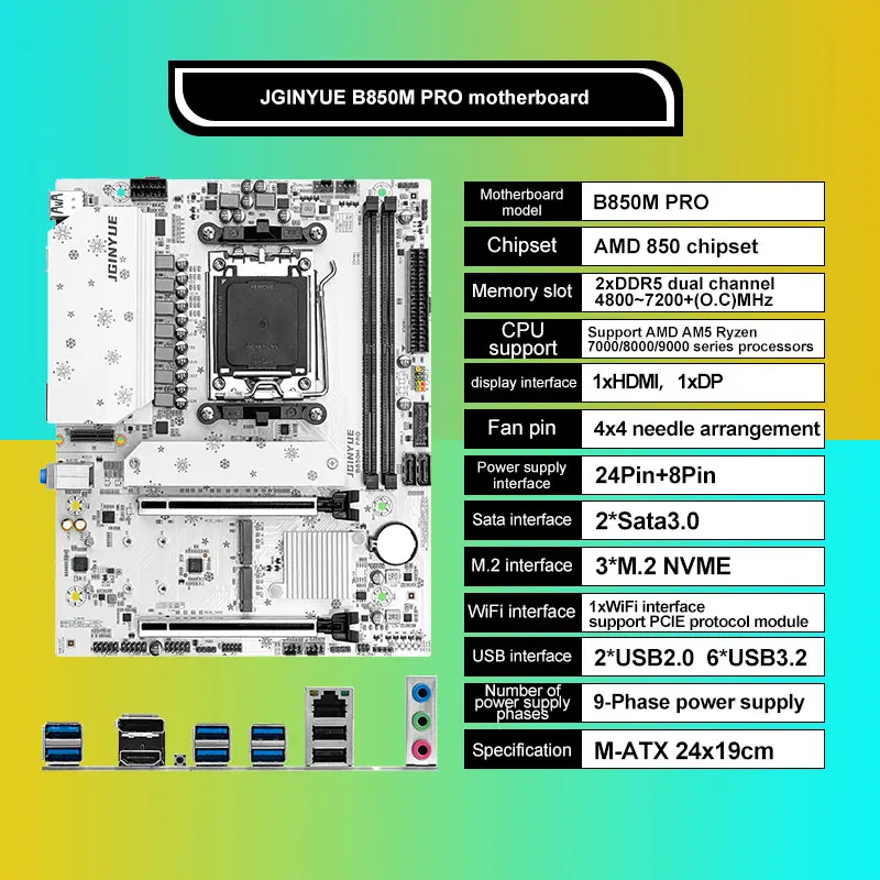 JGINYUE B850M Pro Motherboard  - Ddr5 16Gb 6000Mhz ulasan dan harga