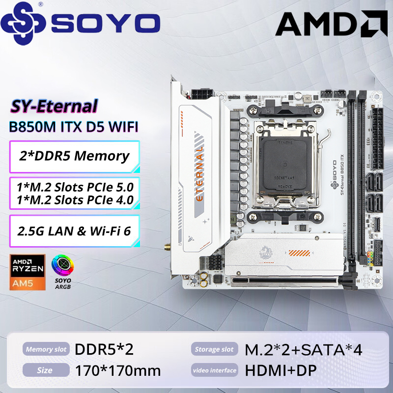 SOYO B850M ARGB Motherboard WI - Ddr5 Rgb Ram ulasan dan harga